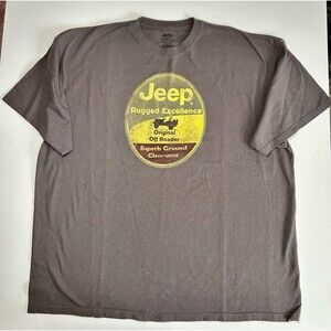 Jeep Gray Brown T Shirt Willys Rugged Excellence Original Off Roader Size 3XL